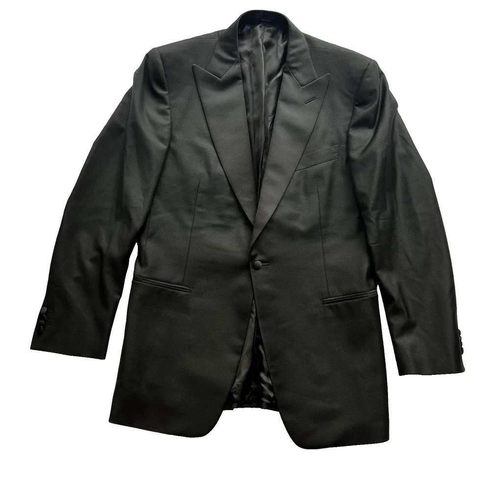 Ermenegildo Zegna Blazer 52‎ EU 44 US Black Roma Fit Italy Made Wool Sport Coat